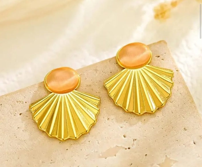 Sunrise Shell Fan Earrings